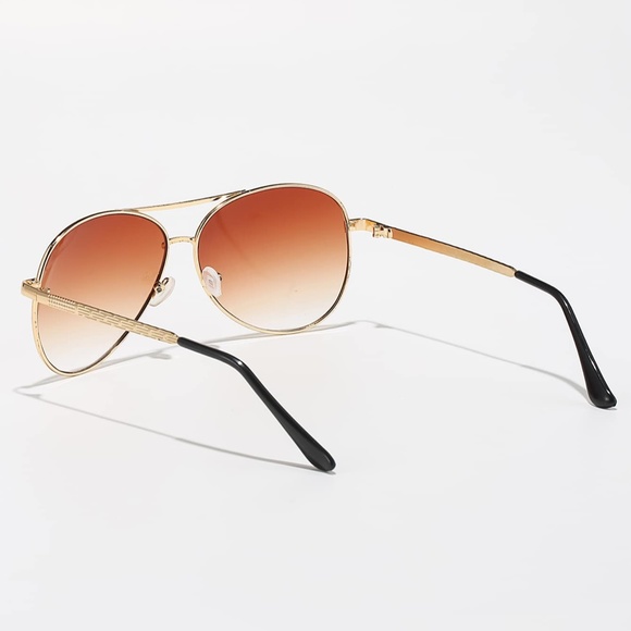 Tinted Lens Aviators, gold bands, unisex - Picture 3 of 6